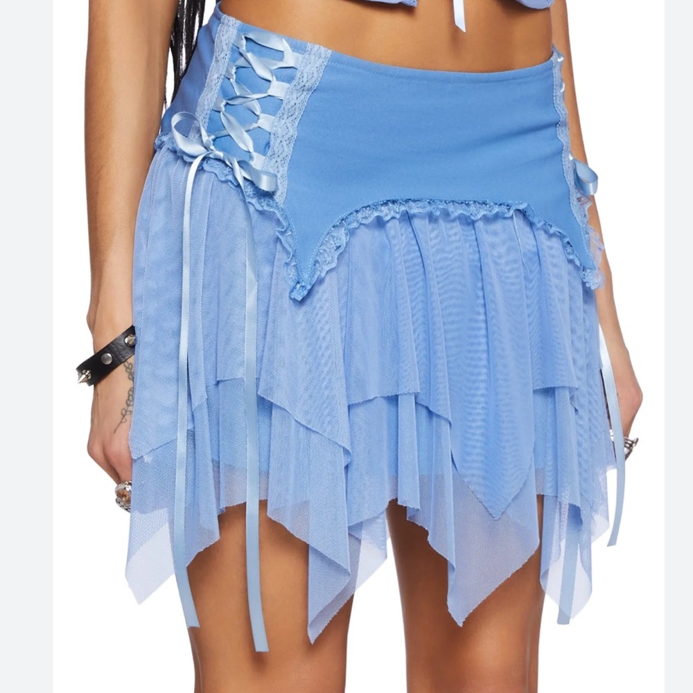 Dolls Kill Blue Mini Skirt